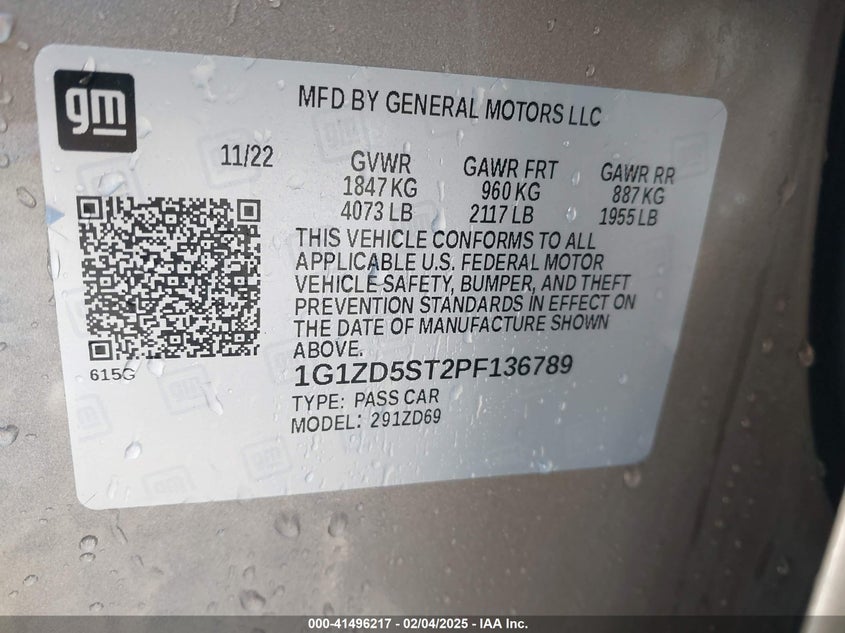 2023 CHEVROLET MALIBU FWD 1LT - 1G1ZD5ST2PF136789