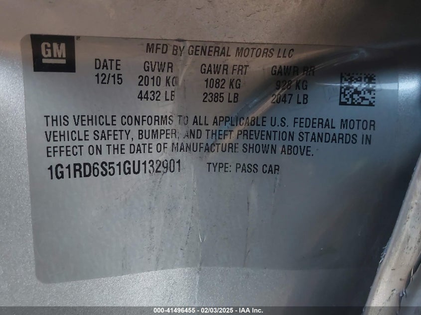 2016 CHEVROLET VOLT PREMIER - 1G1RD6S51GU132901