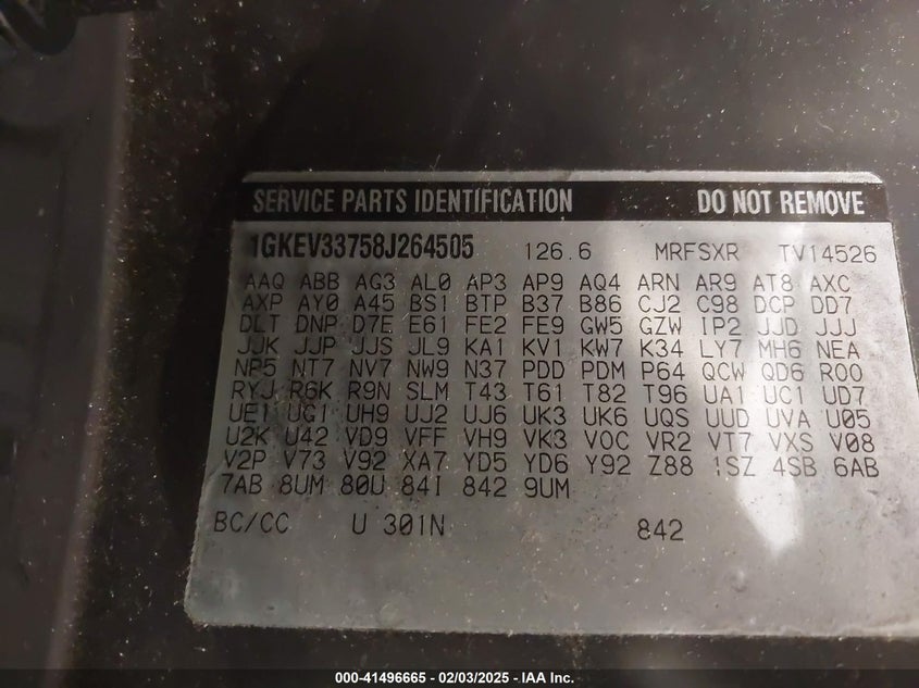 2008 GMC Acadia Slt-2 VIN: 1GKEV33758J264505 Lot: 41496665