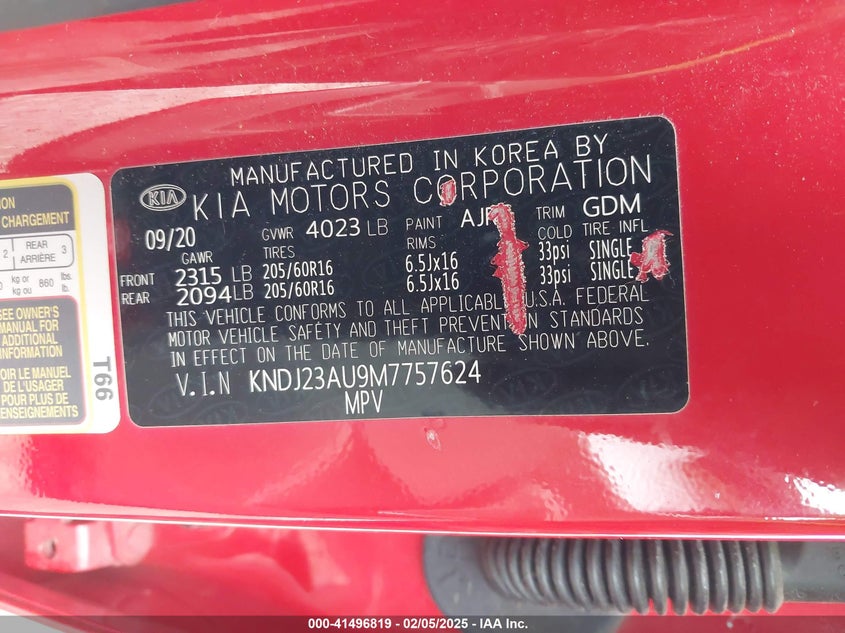 2021 KIA SOUL VIN: KNDJ23AU9M7757624