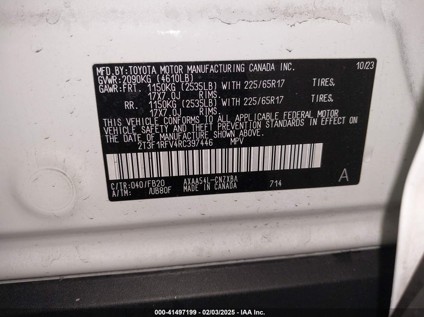 2024 TOYOTA RAV4 LE - 2T3F1RFV4RC397446