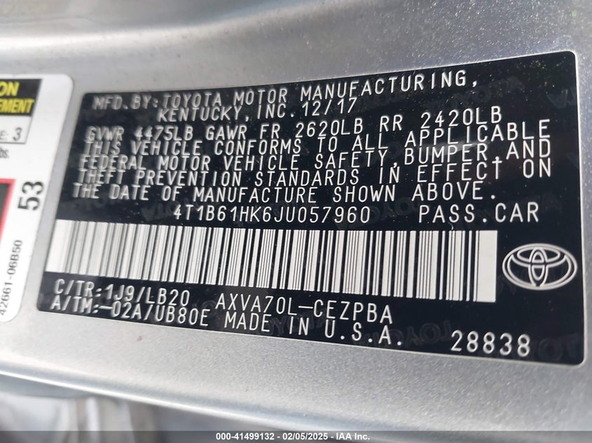 2018 TOYOTA CAMRY XSE - 4T1B61HK6JU057960