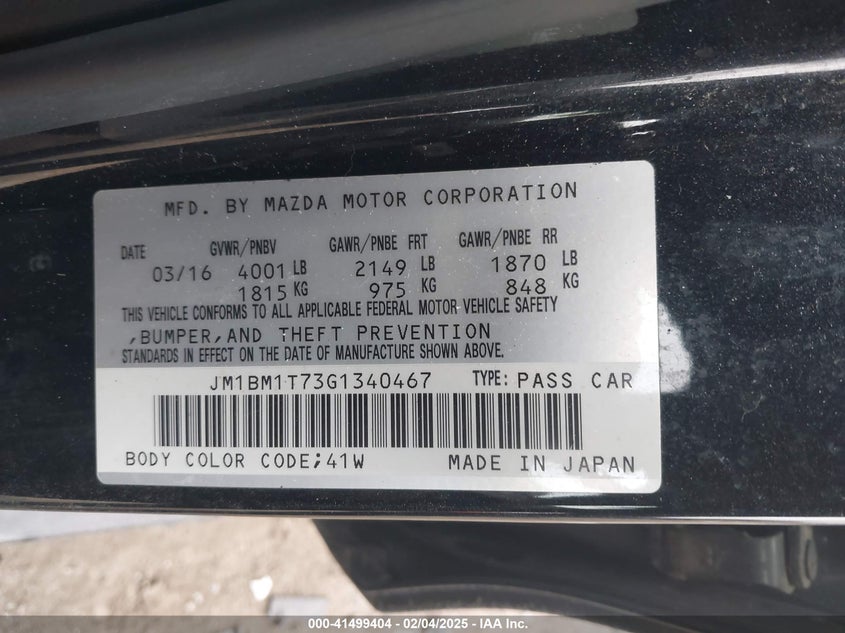 2016 MAZDA MAZDA3 I SPORT - JM1BM1T73G1340467