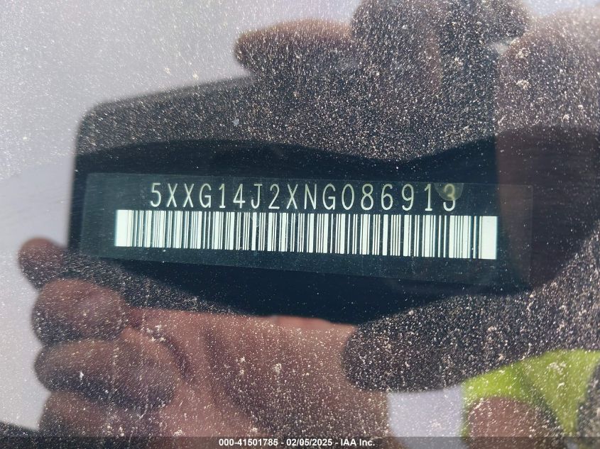 2022 Kia K5 Lxs VIN: 5XXG14J2XNG086913 Lot: 41501785