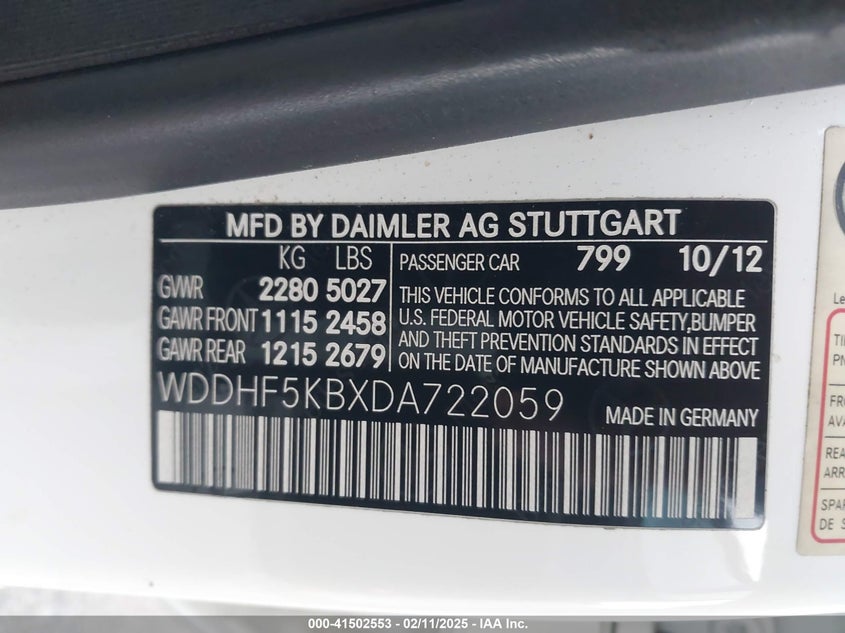 2013 MERCEDES-BENZ E 350 - WDDHF5KBXDA722059