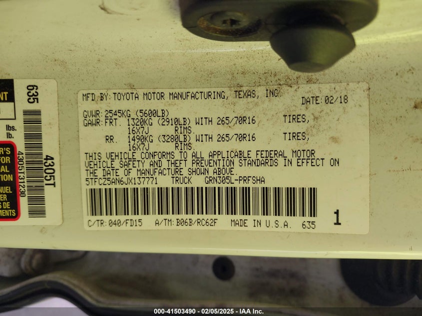 2018 TOYOTA TACOMA TRD OFF ROAD - 5TFCZ5AN6JX137771