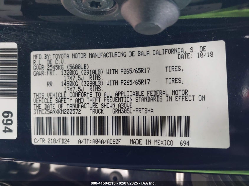 2019 TOYOTA TACOMA TRD SPORT - 3TMCZ5ANXKM200572