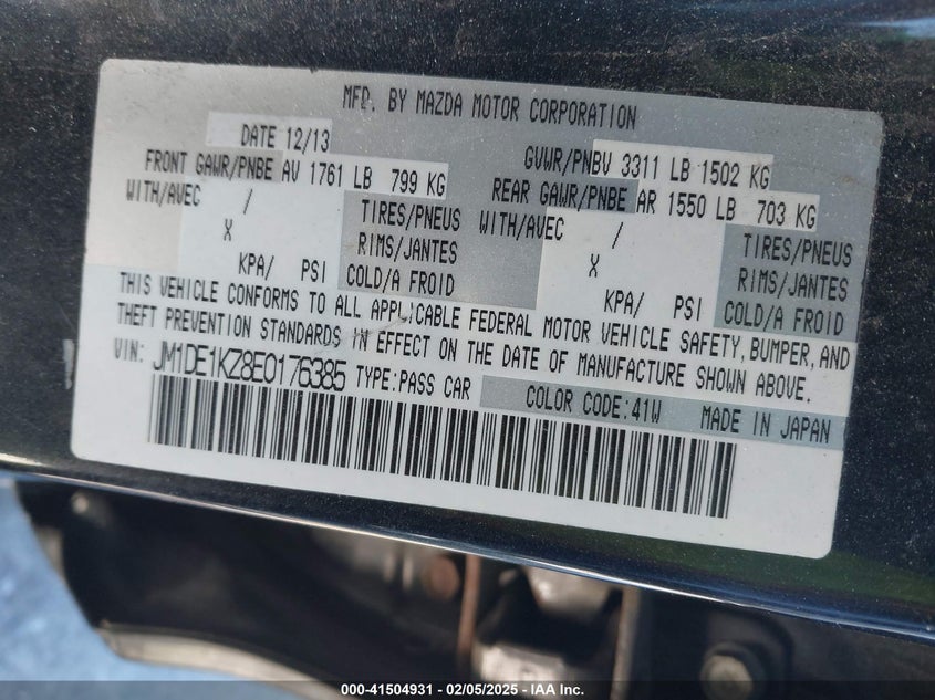 2014 MAZDA MAZDA2 SPORT - JM1DE1KZ8E0176385