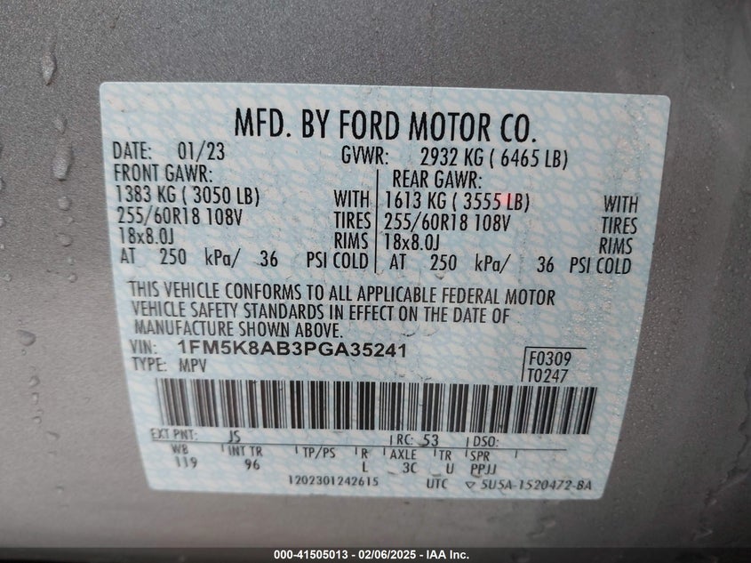 2023 FORD POLICE INTERCEPTOR - 1FM5K8AB3PGA35241