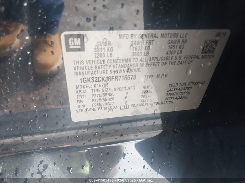 2015 GMC YUKON DENALI - 1GKS2CKJ8FR716678