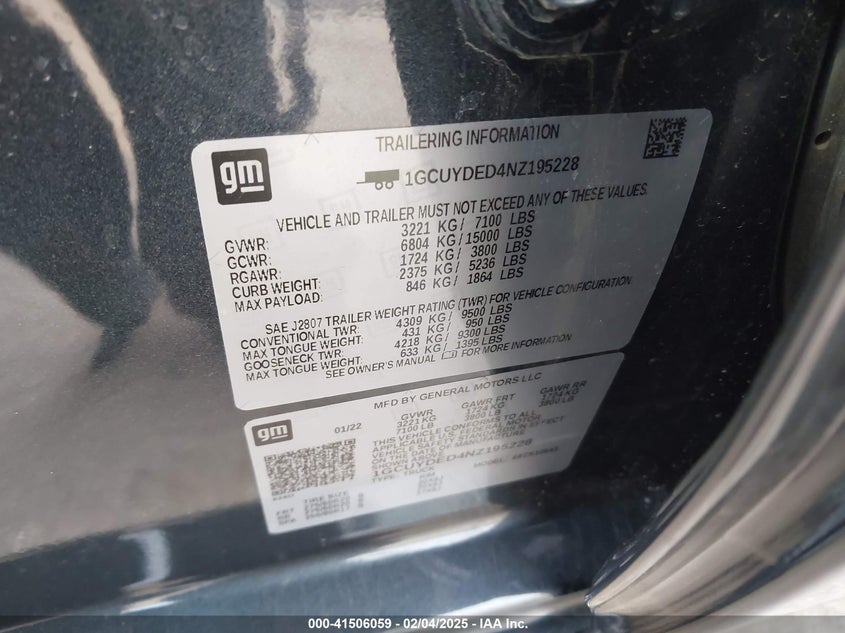 2022 CHEVROLET SILVERADO 1500 LTD 4WD  SHORT BED LT - 1GCUYDED4NZ195228