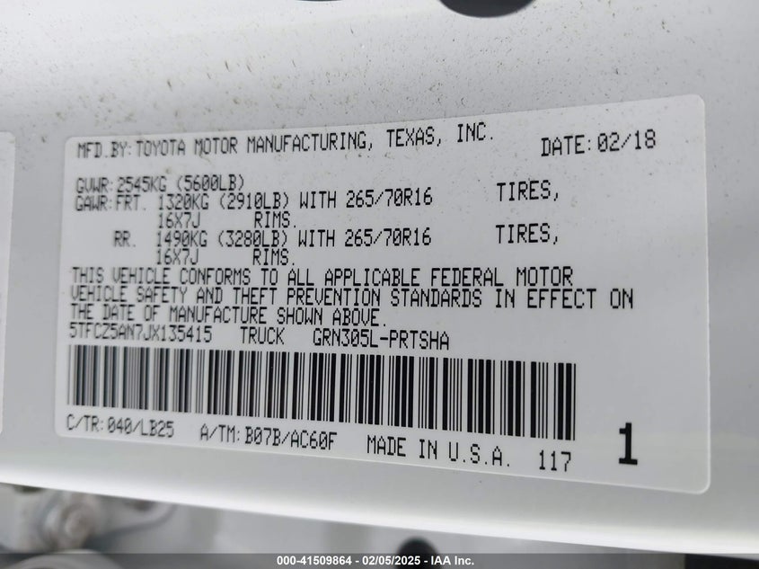 2018 TOYOTA TACOMA TRD PRO - 5TFCZ5AN7JX135415