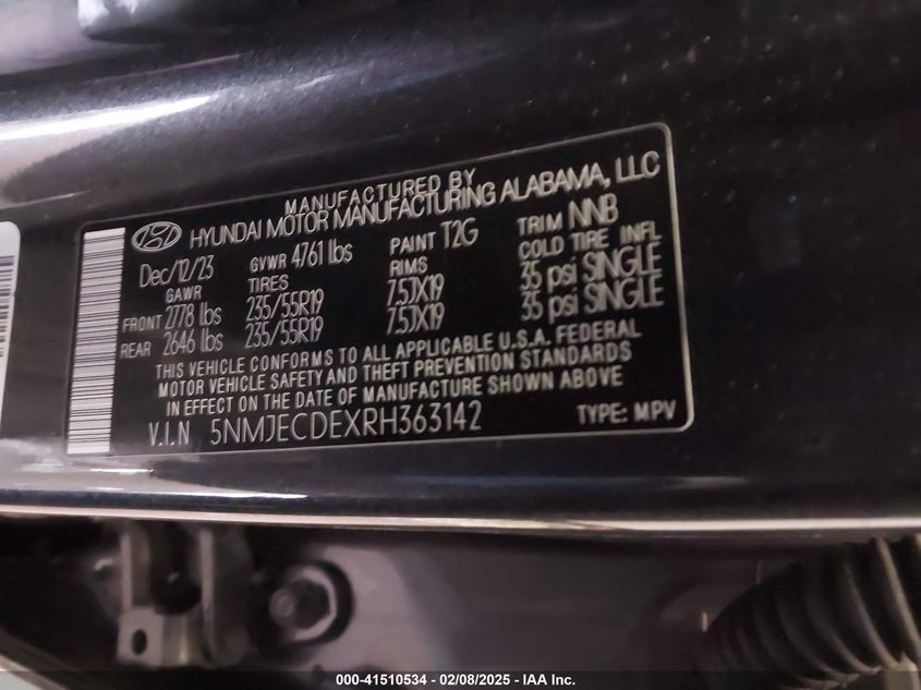 2024 HYUNDAI TUCSON LIMITED - 5NMJECDEXRH363142