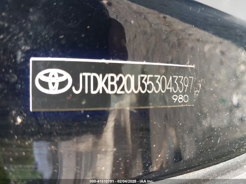 2005 Toyota Prius VIN: JTDKB20U353043397 Lot: 41510791