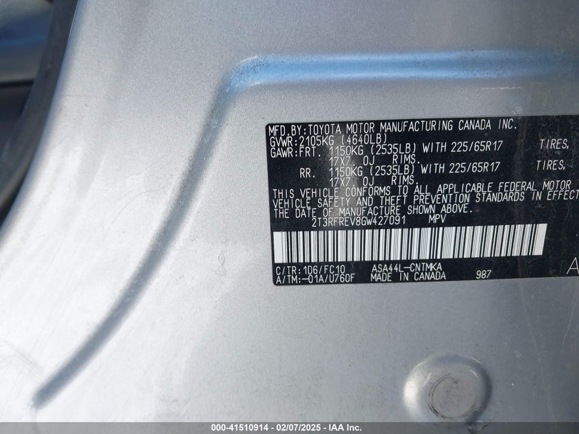 2016 TOYOTA RAV4 XLE - 2T3RFREV8GW427091