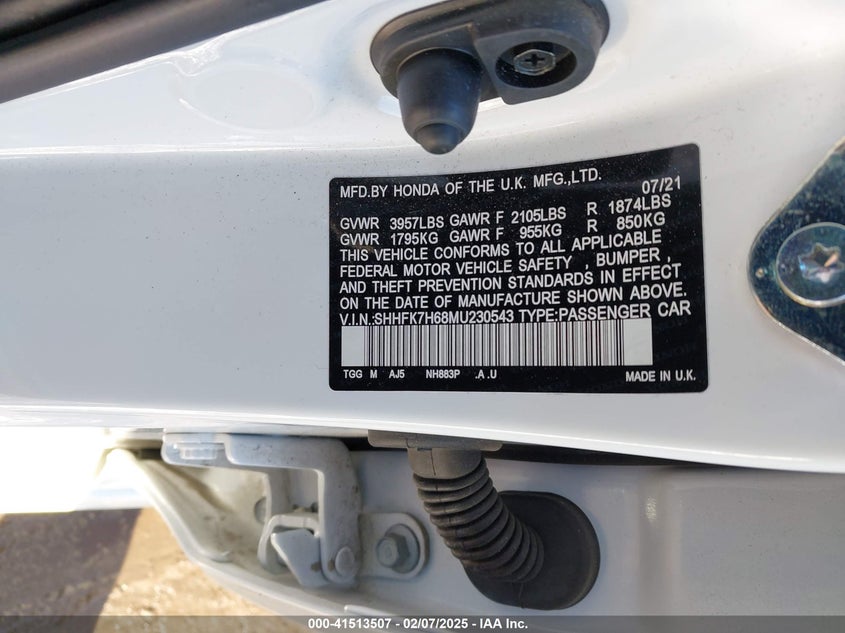 2021 HONDA CIVIC EX - SHHFK7H68MU230543