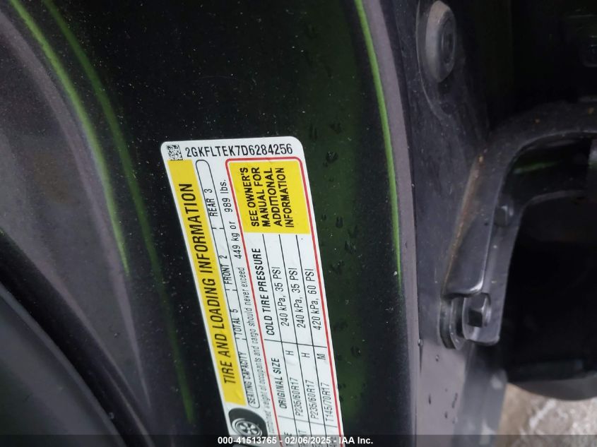 2013 GMC Terrain Sle-2 VIN: 2GKFLTEK7D6284256 Lot: 41513765