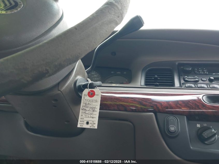 2001 Mercury Grand Marquis Gs VIN: 2MEFM74W11X607726 Lot: 41515688