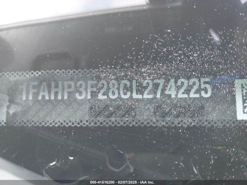 2012 Ford Focus Se VIN: 1FAHP3F28CL274225 Lot: 41516200