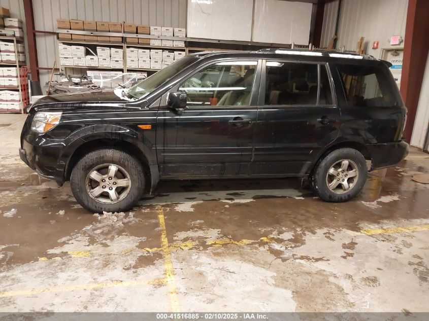 2007 Honda Pilot Ex-L VIN: 5FNYF18617B014436 Lot: 41516885