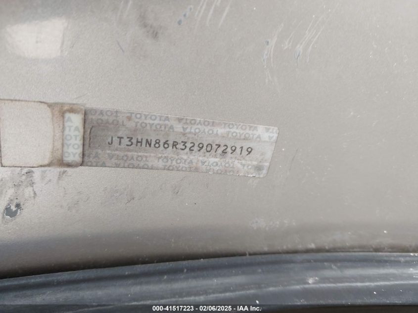 2002 Toyota 4Runner Sr5 V6 VIN: JT3HN86R329072919 Lot: 41517223