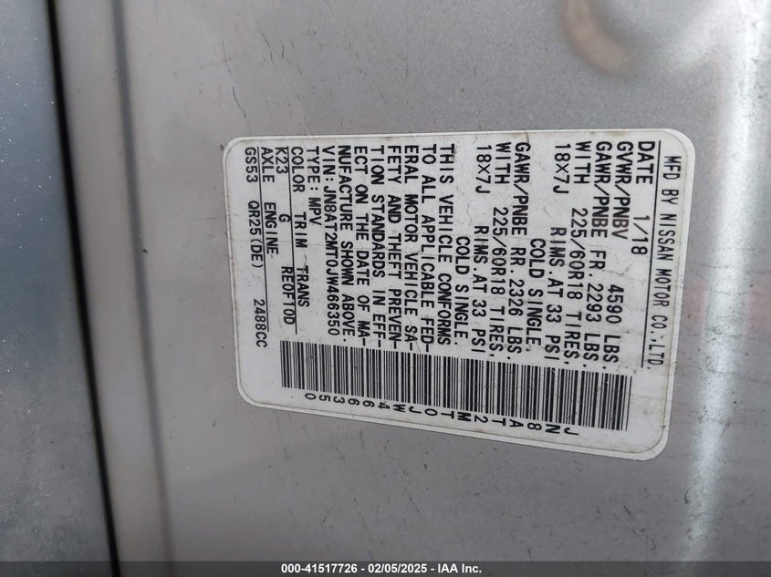 2018 NISSAN ROGUE SL - JN8AT2MT0JW466350