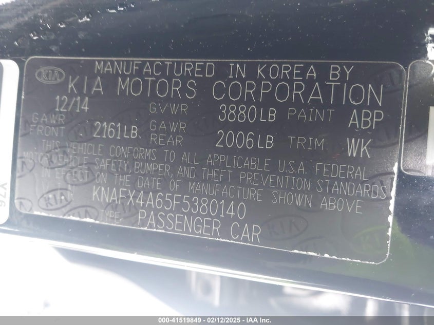 2015 KIA FORTE LX - KNAFX4A65F5380140