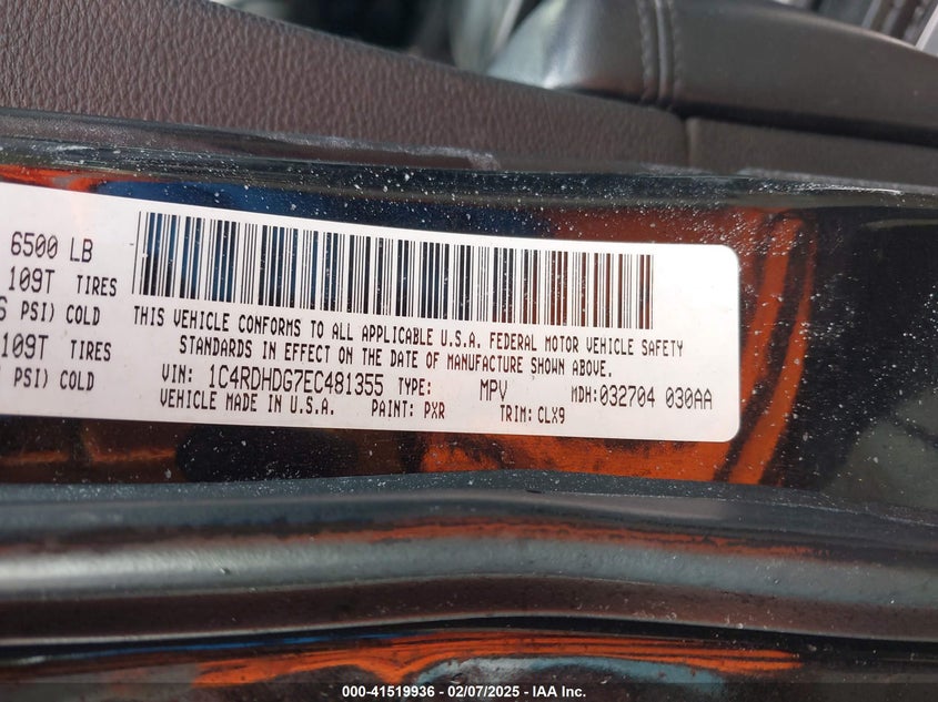 2014 DODGE DURANGO LIMITED - 1C4RDHDG7EC481355