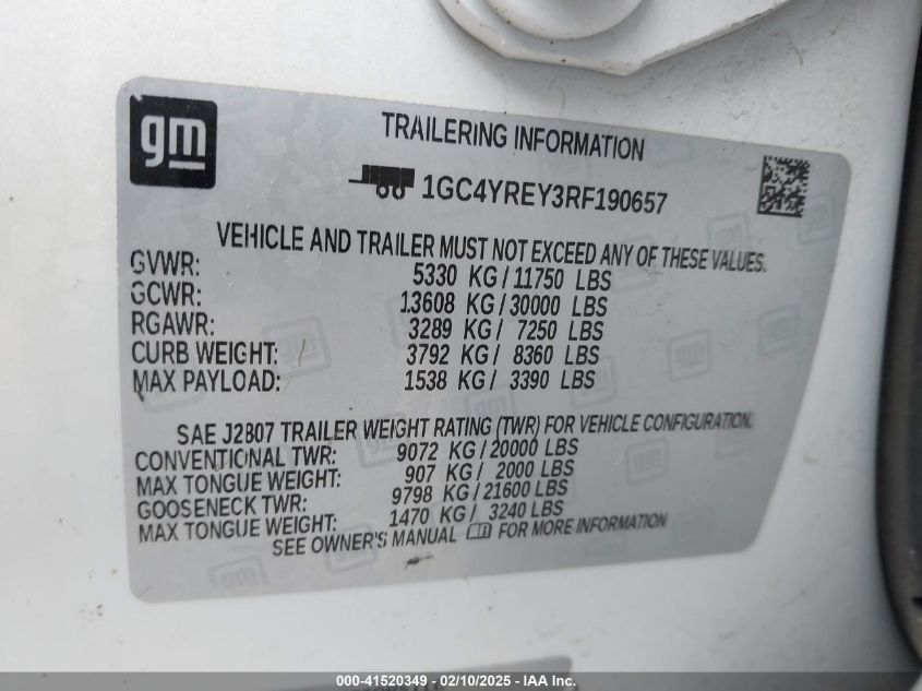 2024 Chevrolet Silverado 2500 - 1GC4YREY3RF190657