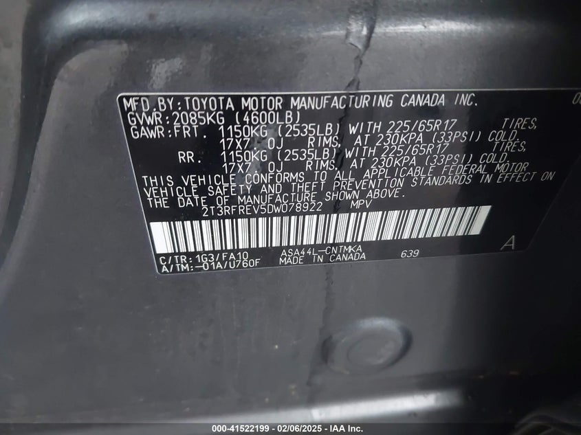 2013 TOYOTA RAV4 XLE - 2T3RFREV5DW078922