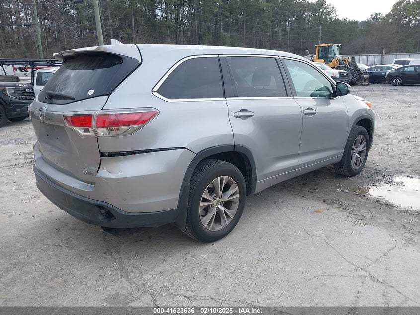 Vin: 5tdbkrfh2es045806, lot: 42014328, toyota highlander le plus v6 20144
