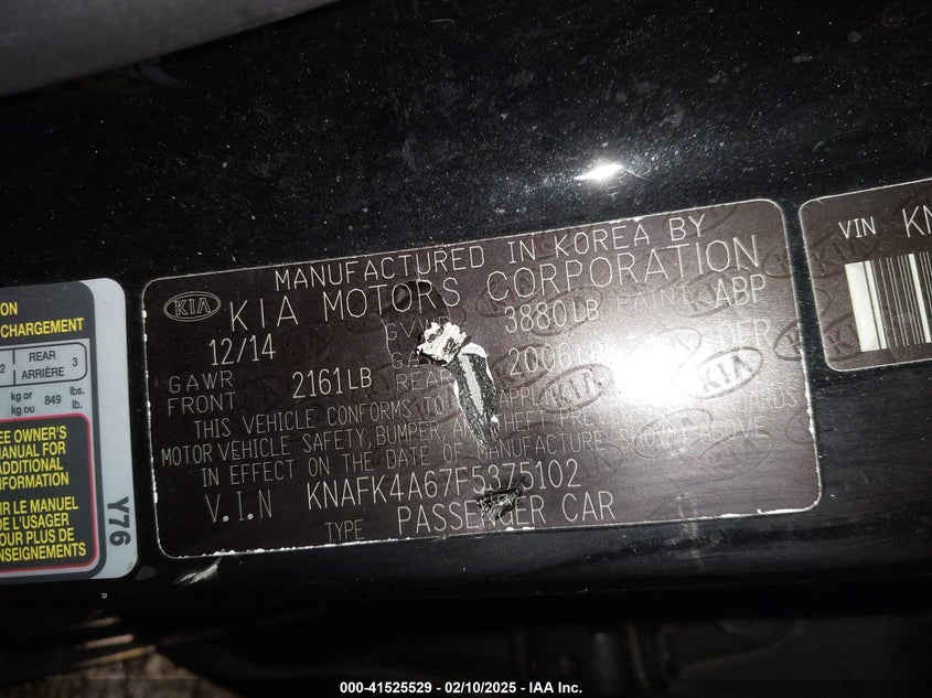 2015 KIA FORTE LX - KNAFK4A67F5375102