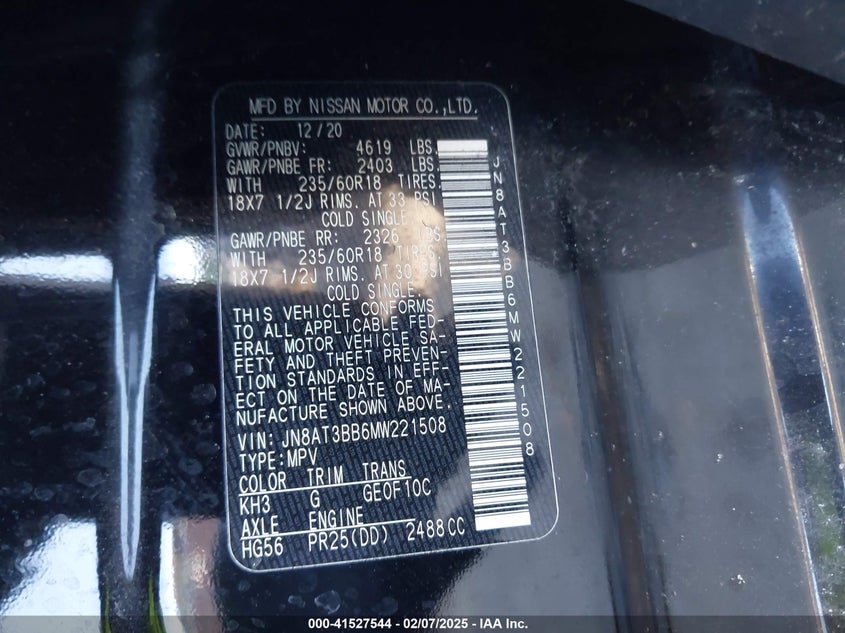 2021 NISSAN ROGUE SV INTELLIGENT AWD - JN8AT3BB6MW221508