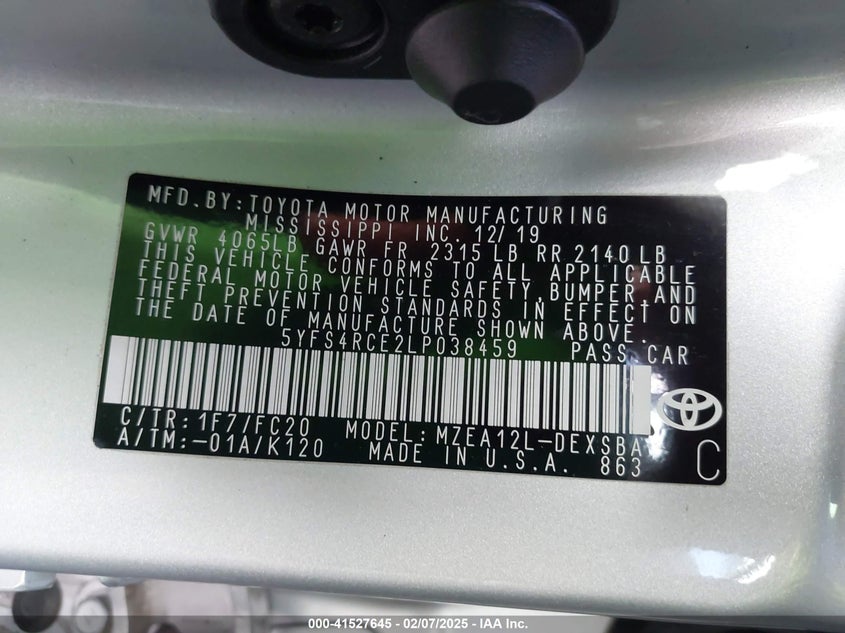 2020 TOYOTA COROLLA SE - 5YFS4RCE2LP038459