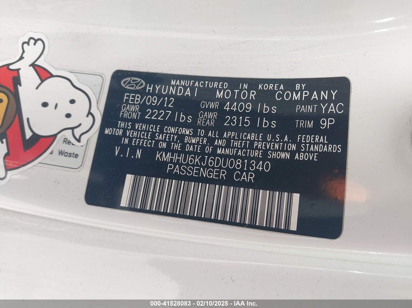2013 HYUNDAI GENESIS COUPE VIN: KMHHU6KJ6DU081340