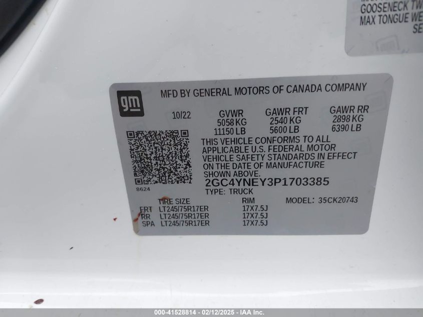 2023 Chevrolet Silverado 2500 - 2GC4YNEY3P1703385