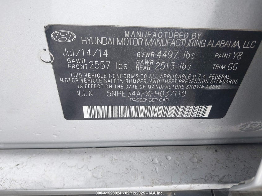2015 HYUNDAI SONATA LIMITED - 5NPE34AFXFH037110