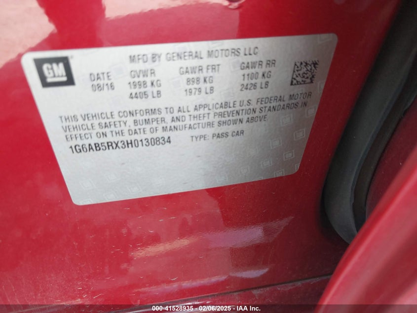 2017 CADILLAC ATS LUXURY - 1G6AB5RX3H0130834