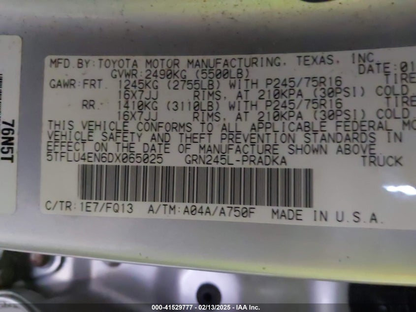 2013 TOYOTA TACOMA DOUBLE CAB - 5TFLU4EN6DX065025