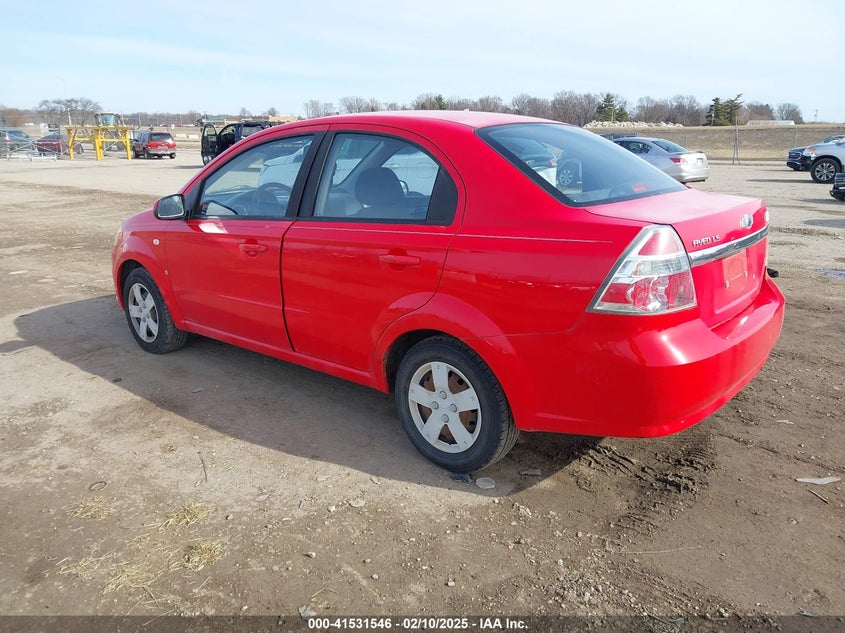 2007 CHEVROLET AVEO VIN: KL1TD56657B176185