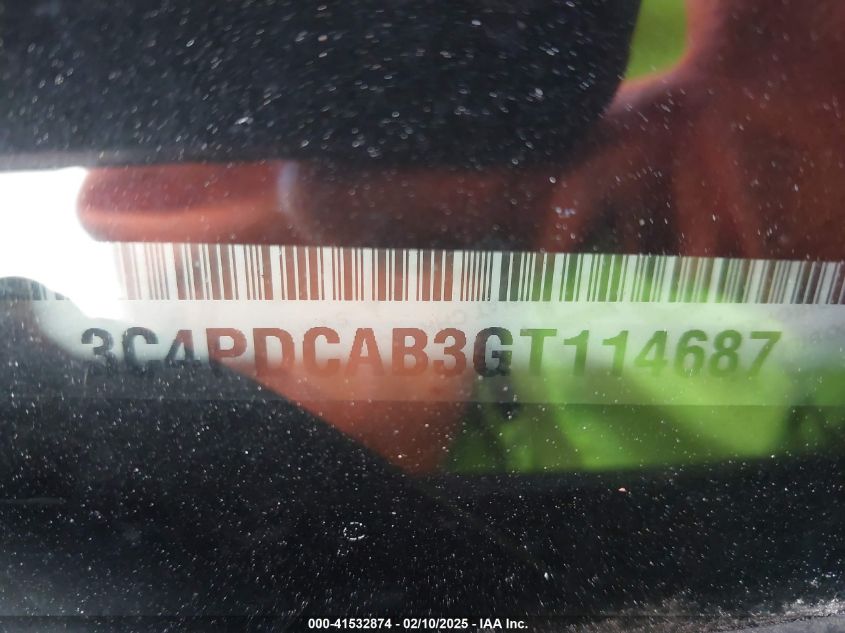 2016 Dodge Journey Se VIN: 3C4PDCAB3GT114687 Lot: 41532874