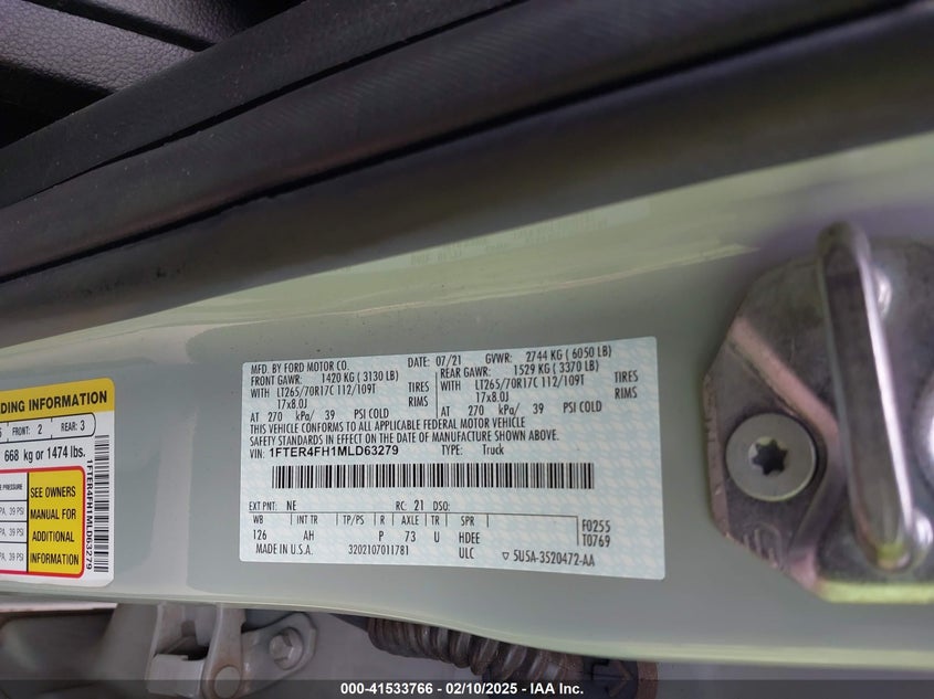 2021 FORD RANGER XLT - 1FTER4FH1MLD63279