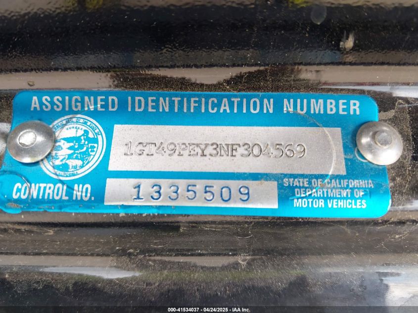 2022 GMC Sierra 2500Hd 4Wd Standard Bed At4 VIN: 1GT49PEY3NF304569 Lot: 41534037