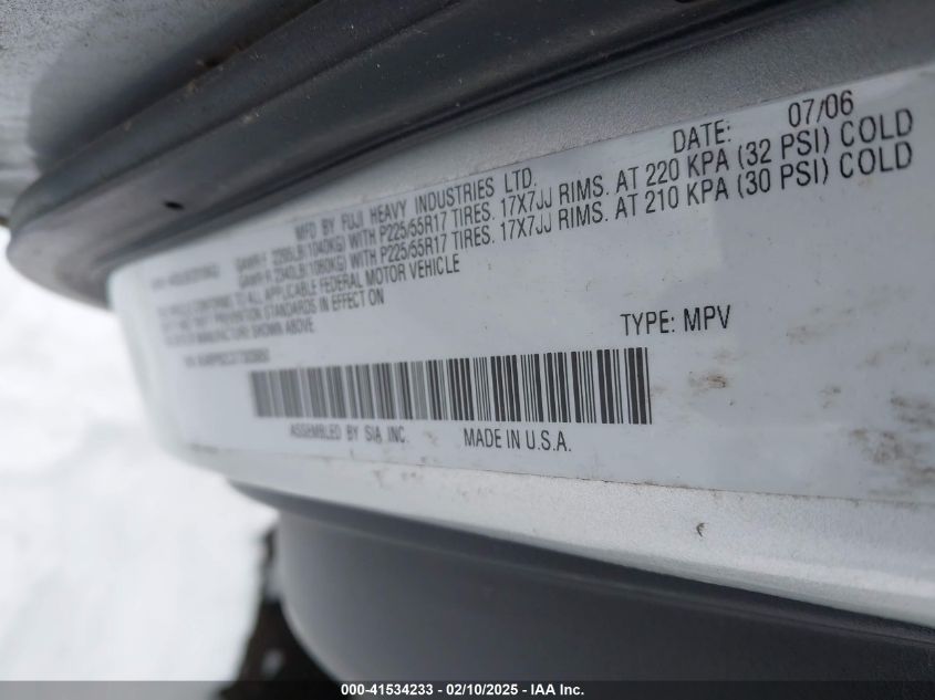 2007 Subaru Outback 2.5I Limited VIN: STEFANOFILIPPOP Lot: 41534233