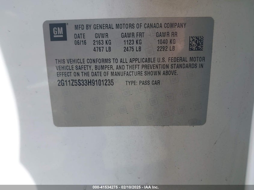 2017 CHEVROLET IMPALA LS - 2G11Z5S33H9101235