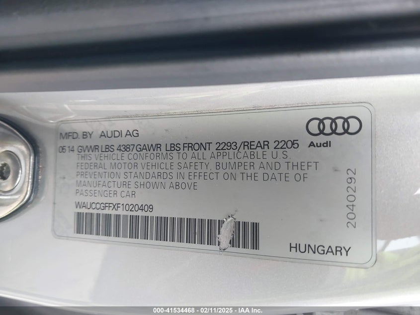 2015 AUDI A3 1.8T PREMIUM - WAUCCGFFXF1020409