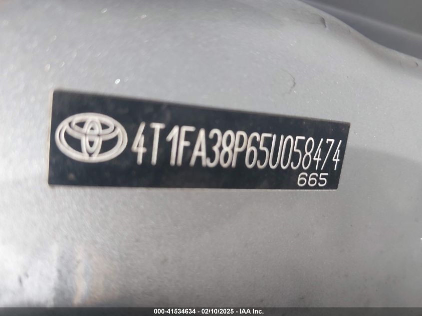 2005 Toyota Camry Solara Sle VIN: 4T1FA38P65U058474 Lot: 41534634