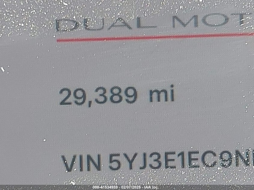 2022 TESLA MODEL 3 VIN: 5YJ3E1EC9NF201184