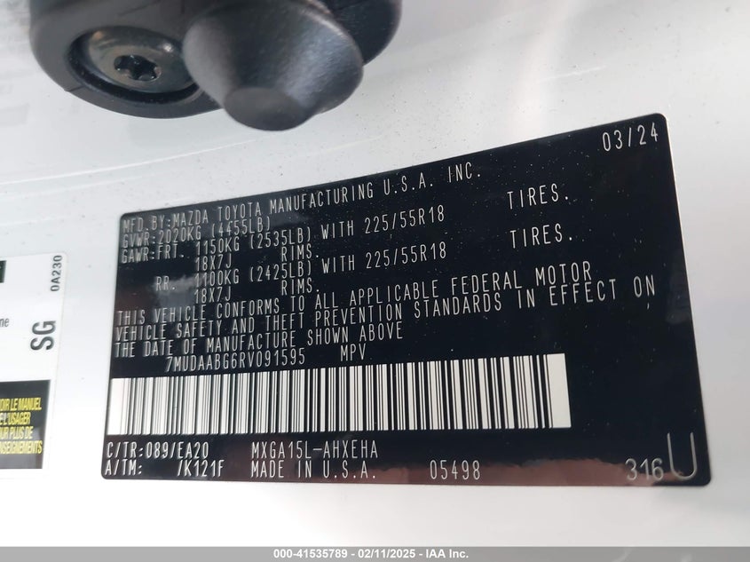 2024 TOYOTA COROLLA CROSS XLE - 7MUDAABG6RV091595