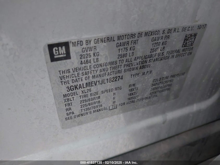 2018 GMC TERRAIN SLE - 3GKALMEV1JL182274